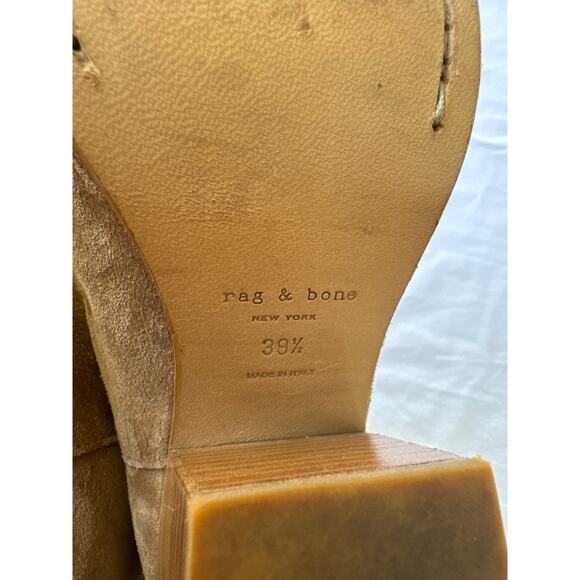 Rag & Bone New York Suede Women’s Camel Booties Size 39 1/2 Tan Beige Boots - Picture 15 of 16